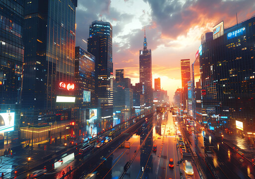 城市街道夜景