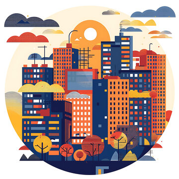 多彩建筑的現(xiàn)代都市景觀