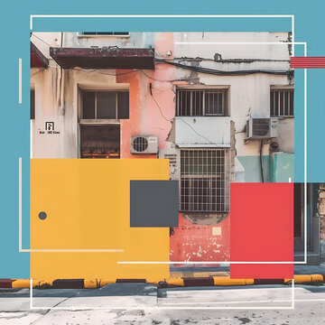 城市建筑外墻幾何圖形