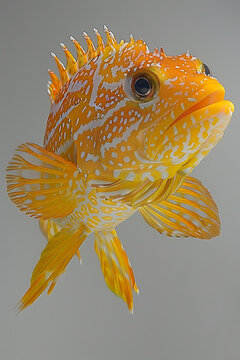 一條黃色帶白色斑點(diǎn)的魚
