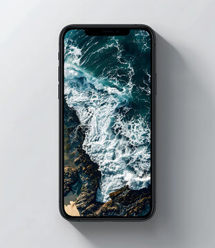 手機屏幕上的海浪