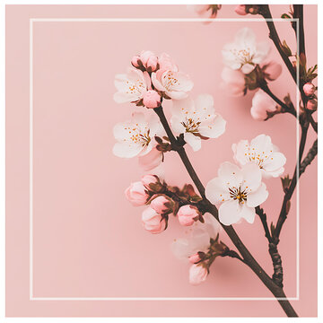 粉色背景上的白色花朵