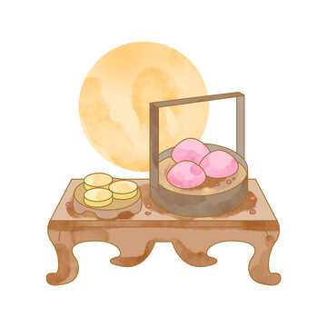 古風中秋插畫素材