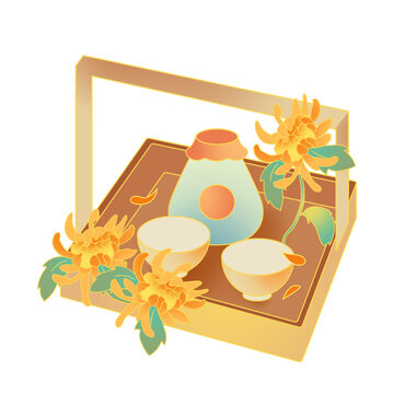 國(guó)潮風(fēng)重陽節(jié)插畫元素