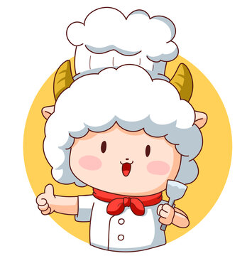 卡通羊羊廚師