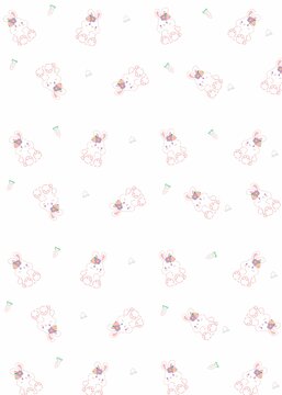 滿印cute線條小兔