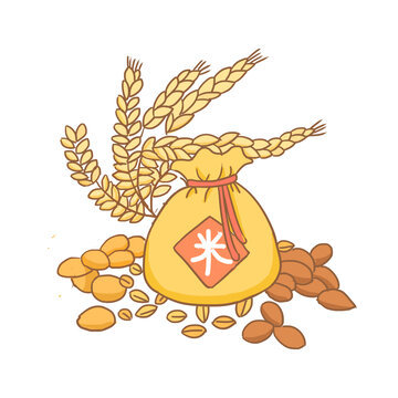 手繪卡通五谷雜糧免摳元素