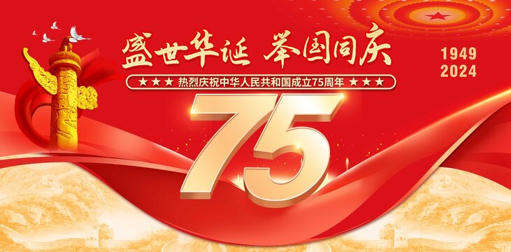 75周年國慶海報(bào)祖國生日