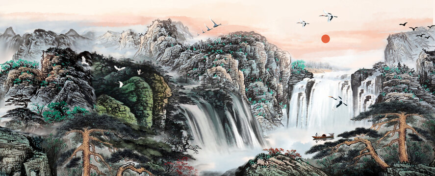 大型水墨山水畫