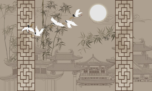 閣樓柵格背景墻