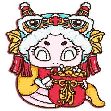2025蛇年可愛舞獅財富福袋