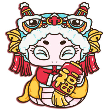 2025蛇年可愛舞獅福燈籠