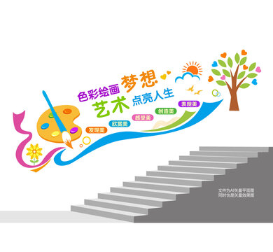 繪畫教育文化樓道墻