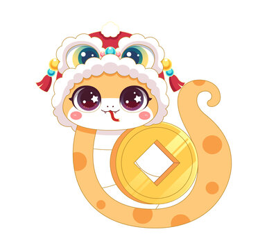 蛇年卡通插畫