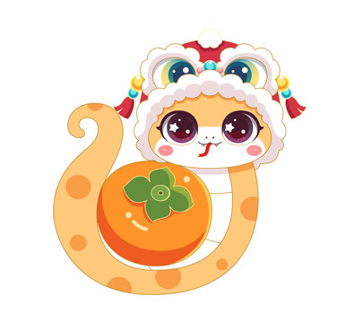 蛇年矢量描邊插畫