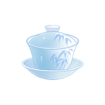 中國風插畫元素茶杯