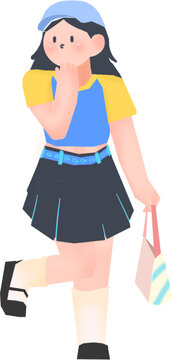 運(yùn)動系戴帽子的小女孩