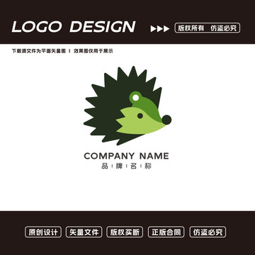 卡通刺猬logo標(biāo)志