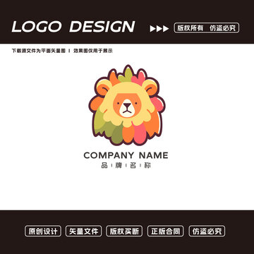 卡通獅子logo標(biāo)志