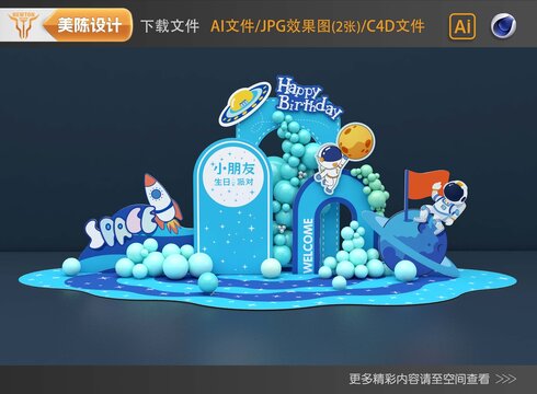 太空主題生日背景