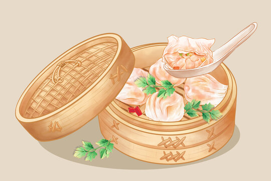 手繪早點早茶蝦餃