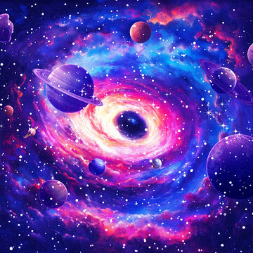 方形宇宙星空星球旋渦壁紙