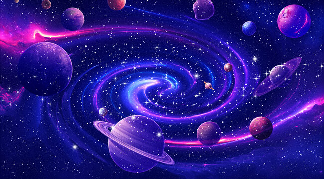 宇宙星空旋渦星球星系太空