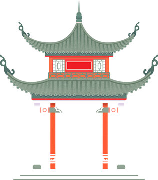 愛晚亭中國(guó)建筑涼亭免摳元素