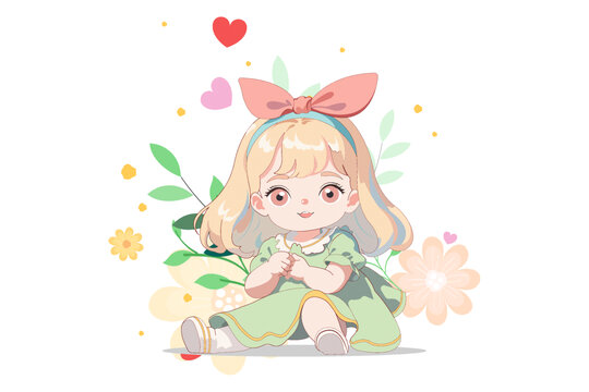 蝴蝶發(fā)卡小女孩