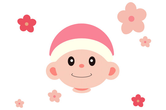 可愛(ài)卡通小花母嬰男孩娃娃