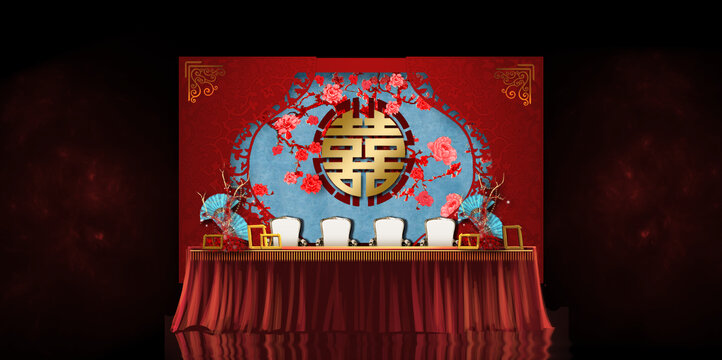 簽到臺(tái)中式婚禮布置婚禮定制