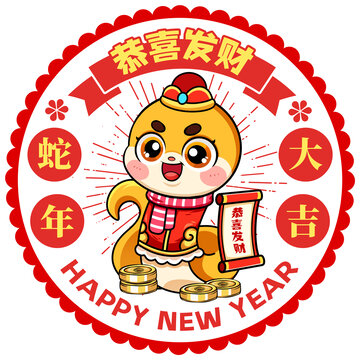 蛇年窗花貼