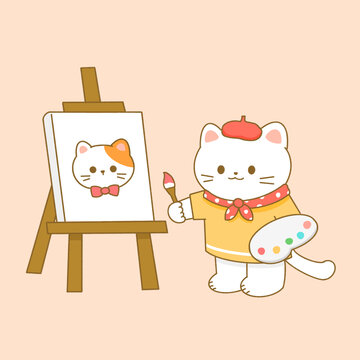 畫畫的小貓