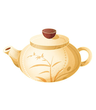 茶壺茶葉國潮國風(fēng)水彩插畫