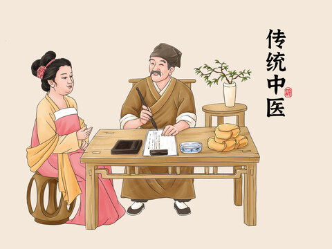 傳統(tǒng)中醫(yī)插畫