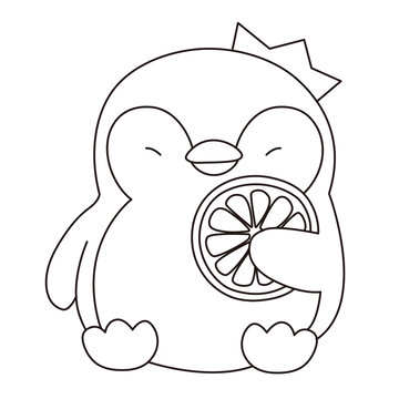 卡通企鵝線(xiàn)稿圖