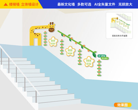 幼兒園樓梯文化墻