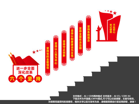六個堅持黨建樓梯文化墻