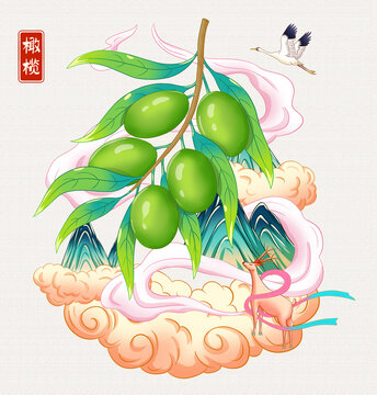 橄欖插畫手繪