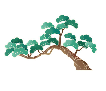 中式國(guó)潮樹(shù)插畫(huà)