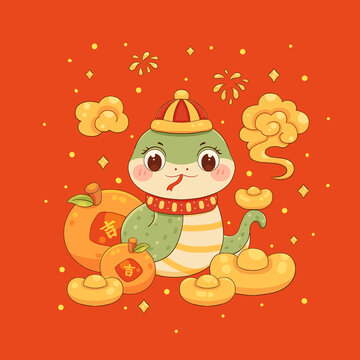 國(guó)潮蛇年插畫(huà)