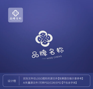 錢幣結(jié)合花朵logo