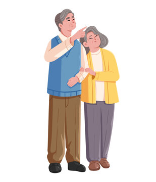 重陽節老年人夫婦散步