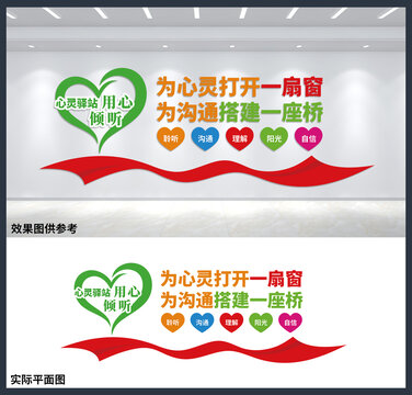 心靈驛站用心傾聽文化背景墻設計