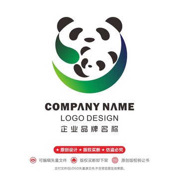 熊貓母子logo科技通訊文化