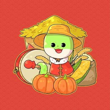 新年蛇年五谷豐登紅包元素