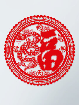 紅色金色創(chuàng)意新年蛇年福字對(duì)聯(lián)