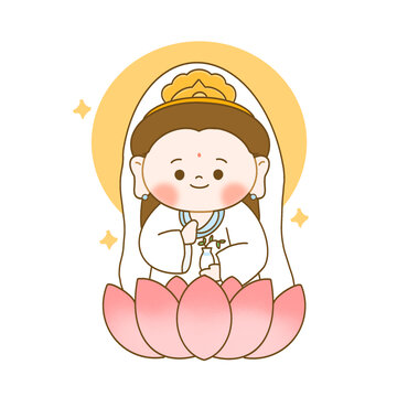 卡通觀音插畫