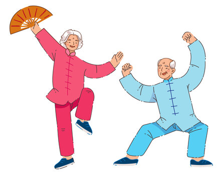 打太極的老年人