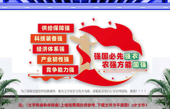 強(qiáng)國(guó)必先強(qiáng)農(nóng)農(nóng)強(qiáng)方能國(guó)強(qiáng)文化墻